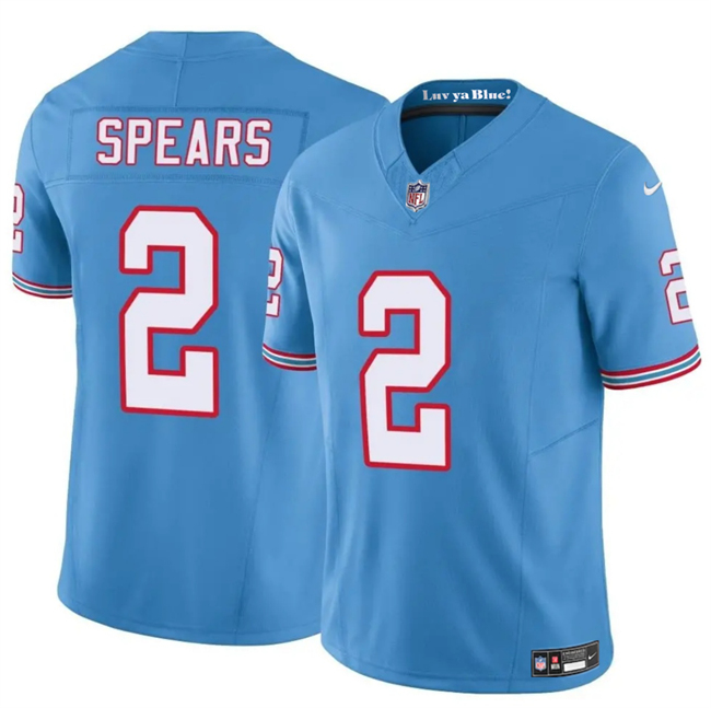 Tennessee Titans #2 Tyjae Spears Blue 2024 F.U.S.E. Throwback Vapor Limited Stitched Jersey - Zenithce