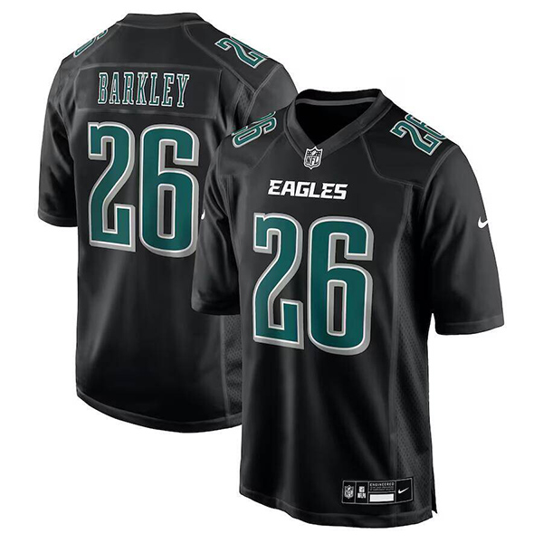 Philadelphia Eagles #26 Saquon Barkley Black Fashion Game Jersey - Zenithce