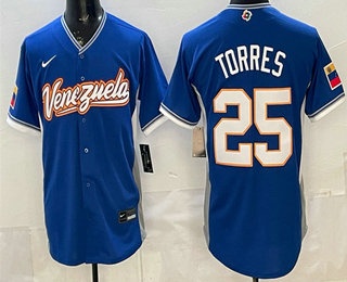 Venezuela #25 Gleyber Torres Blue 2026 World Classic Cool Base Jersey - Zenithce