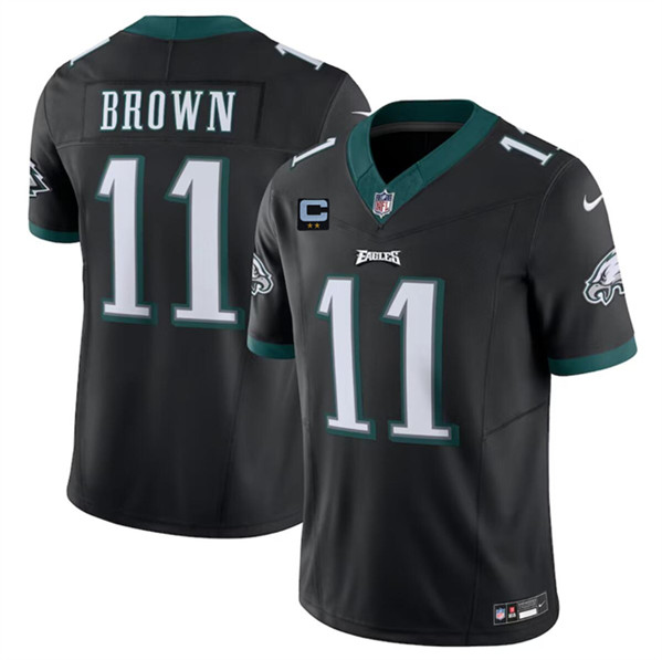 Philadelphia Eagles #11 A. J. Brown Black 2024 F.U.S.E. With 2-Star C Patch Vapor Untouchable Limited Stitched Jersey - Zenithce
