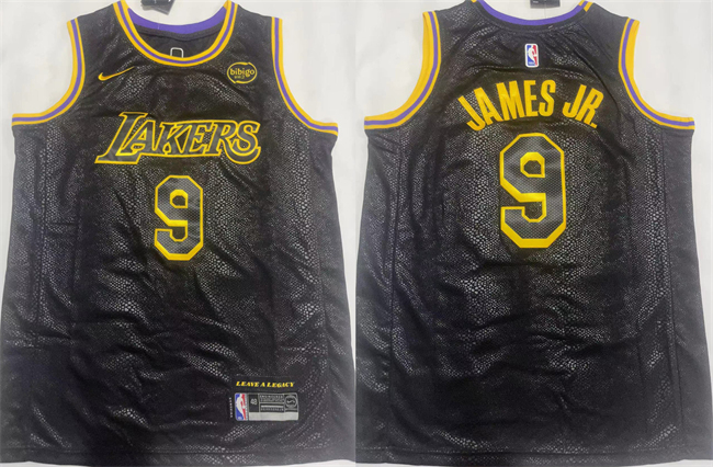 Los Angeles Lakers #9 Bronny James Jr. Black 2024 Draft Stitched Jersey - Zenithce