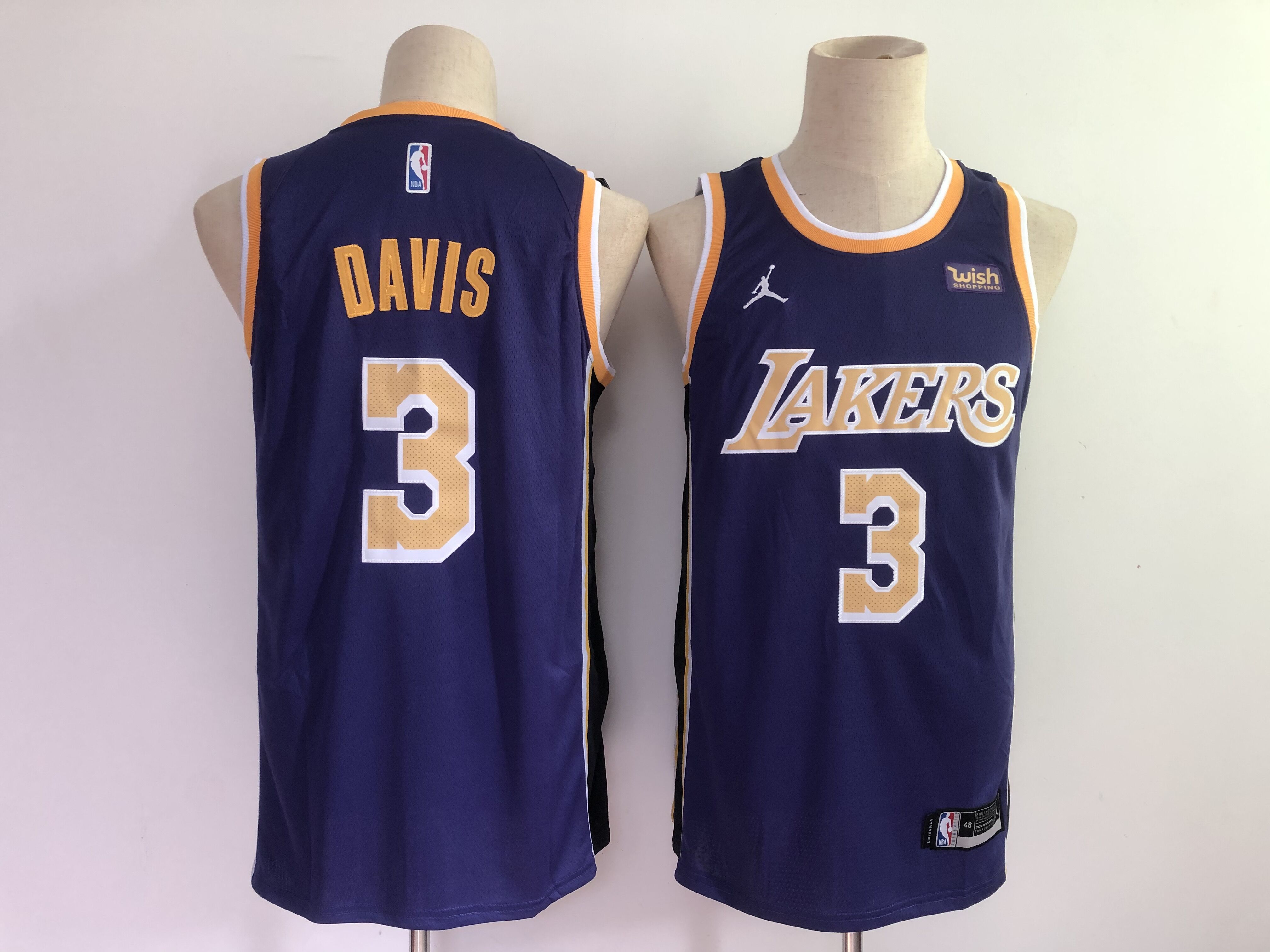 Los Angeles Lakers #3 Anthony Davis Purple 2021 Brand Jordan Swingman Stitched Jersey With NEW Sponsor Logo - Zenithce