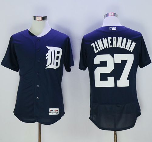 Tigers #27 Jordan Zimmermann Navy Blue Flexbase Authentic Collection Stitched Jersey - Zenithce