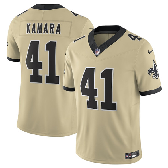 New Orleans Saints #41 Alvin Kamara Gold 2025 F.U.S.E. Alternate Vapor Limited Football Stitched Jersey - Zenithce