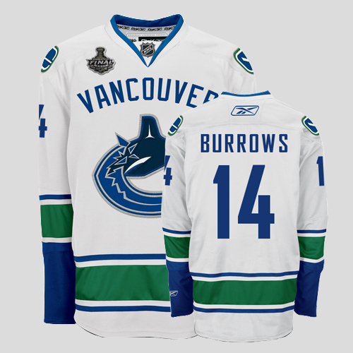 Canucks 2011 Stanley Cup Finals #14 Alexandre Burrows White Stitched Jersey - Zenithce