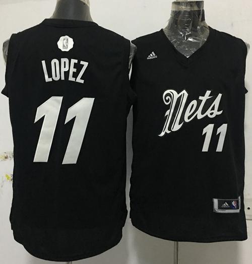 Brooklyn Nets #11 Brook Lopez adidas Black 2016 Christmas Day Stitched Swingman Jersey - Zenithce