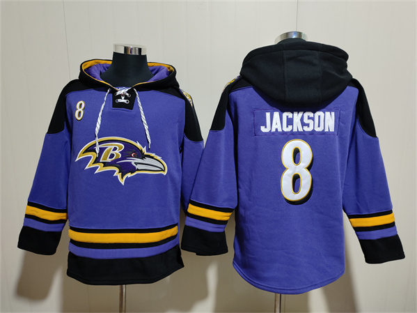 Baltimore Ravens #8 Lamar Jackson Ageless Must-Have Lace-Up Pullover Hoodie - Zenithce