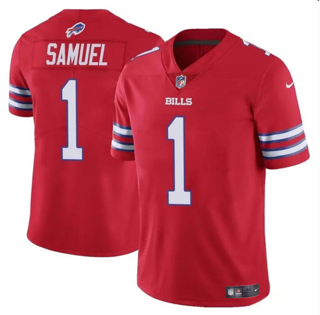 Buffalo Bills #1 Curtis Samuel Red Vapor Untouchable Limited Stitched Jersey - Zenithce