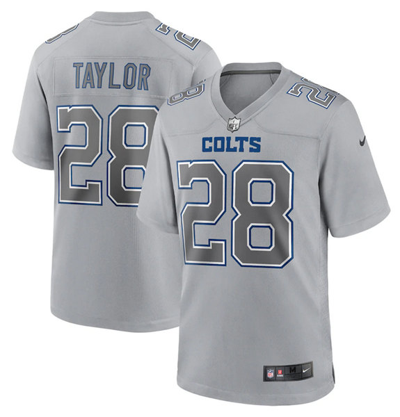 Indianapolis Colts #28 Jonathan Taylor Gray Atmosphere Fashion Stitched Game Jersey - Zenithce