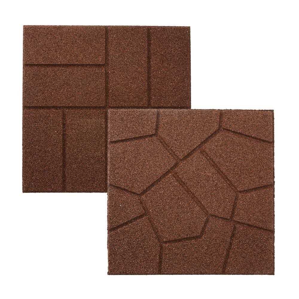 Rubberific 16 in. x 16 Dual-Sided Rubber Paver - Zenithce