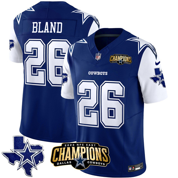 Dallas Cowboys #26 DaRon Bland Blue White 2023 F.U.S.E. NFC East Champions Patch Stitched Jersey - Zenithce