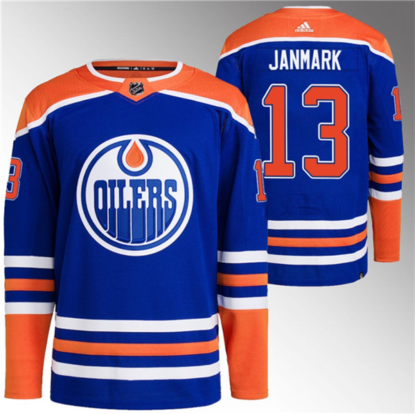 Edmonton Oilers #13 Mattias Janmark Royal Stitched Jersey - Zenithce