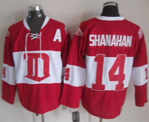 Red Wings #14 Brendan Shanahan Red Winter Classic CCM Throwback Stitched Jersey - Zenithce