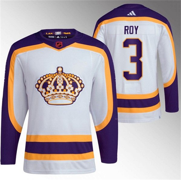 Los Angeles Kings #3 Matt Roy White 2022 Reverse Retro Stitched Jersey - Zenithce