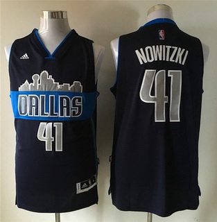 Dallas Mavericks #41 Dirk Nowitzki Revolution 30 Swingman The City Navy Blue Jersey - Zenithce