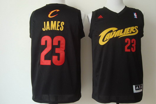 Cleveland Cavaliers #23 LeBron James 2014 Black With Red Fashion Jersey - Zenithce