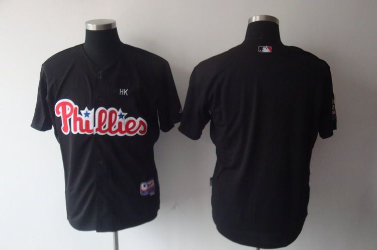 Phillies Blank Stitched Black Jersey - Zenithce