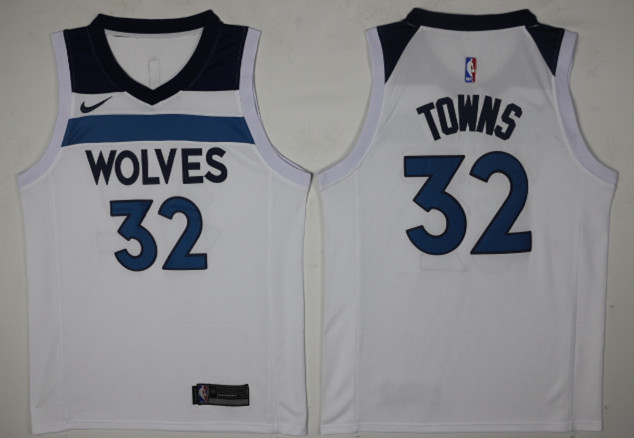 Minnesota Timberwolves #32 Karl-Anthony Towns New White 2017-2018 Swingman Stitched Jersey - Zenithce