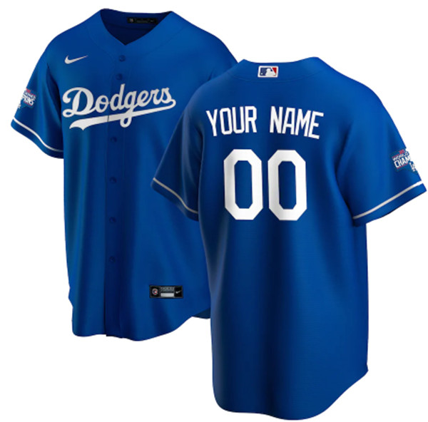 Los Angeles Dodgers Customized Custom Royal 2020 World Series Champions Home Patch Jersey - Zenithce