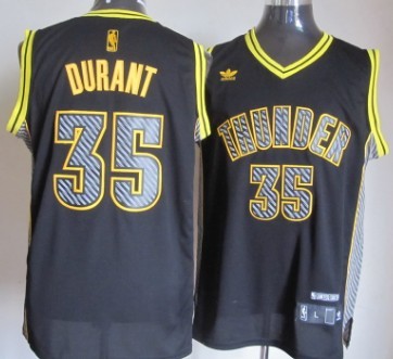 Oklahoma City Thunder #35 Kevin Durant Black Electricity Fashion Jersey - Zenithce