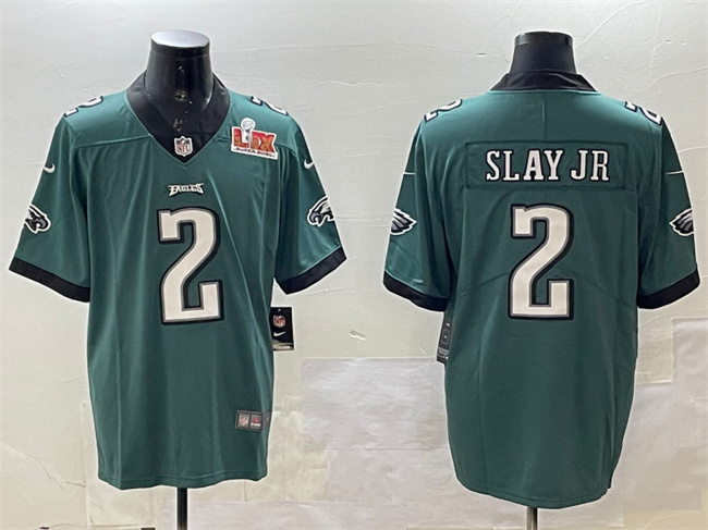 Philadelphia Eagles #2 Darius Slay Jr. Green 2025 Super Bowl LIX Patch Vapor Untouchable Limited Stitched Jersey - Zenithce