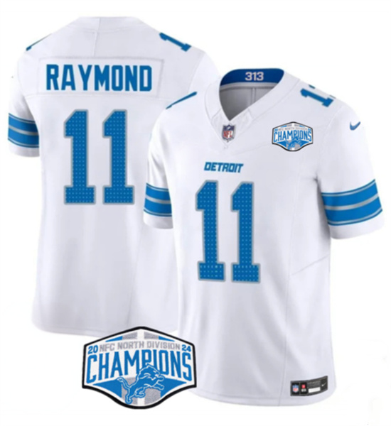 Detroit Lions #11 Kalif Raymond White 2024 NFC North Champions F.U.S.E. Vapor Limited Stitched Jersey - Zenithce