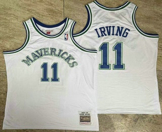Dallas Mavericks #11 Kyrie Irving White AU Throwback Jersey - Zenithce