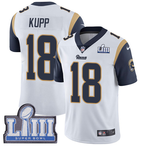 Los Angeles Rams #18 Cooper Kupp White Super Bowl LIII Vapor Untouchable Limited Stitched Jersey - Zenithce