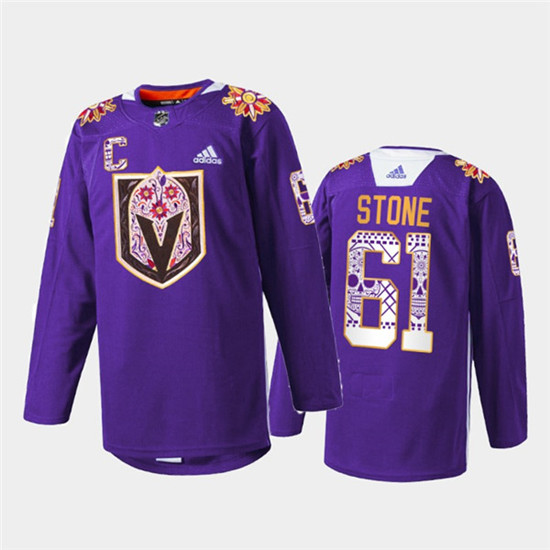 Vegas Golden Knights #61 Mark Stone Purple Hispanic Heritage Warmup Stitched Jersey - Zenithce