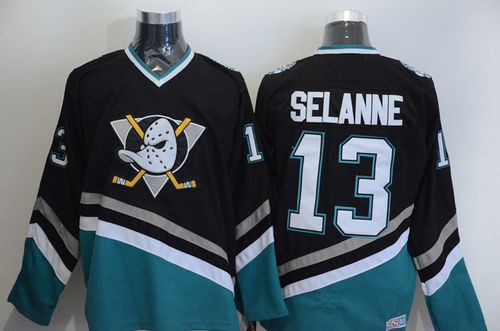 Ducks #13 Teemu Selanne Black CCM Throwback Stitched Jersey - Zenithce