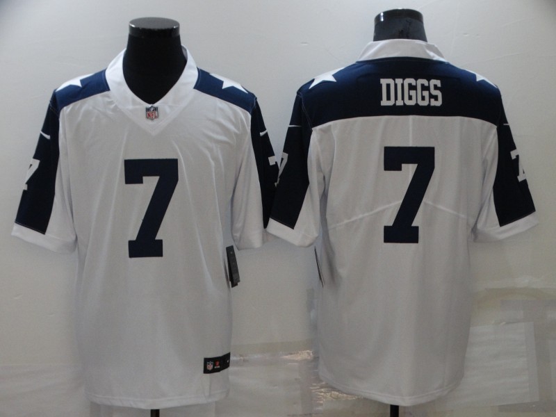 Dallas Cowboys #7 Trevon Diggs White Navy Vapor Limited Stitched Jersey - Zenithce