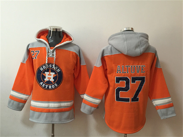 Houston Astros #27 Jose Altuve Orange Ageless Must-Have Lace-Up Pullover Hoodie - Zenithce