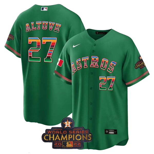 Houston Astros #27 Jose Altuve Green Mexico Texas Cool Base Stitched Jersey - Zenithce