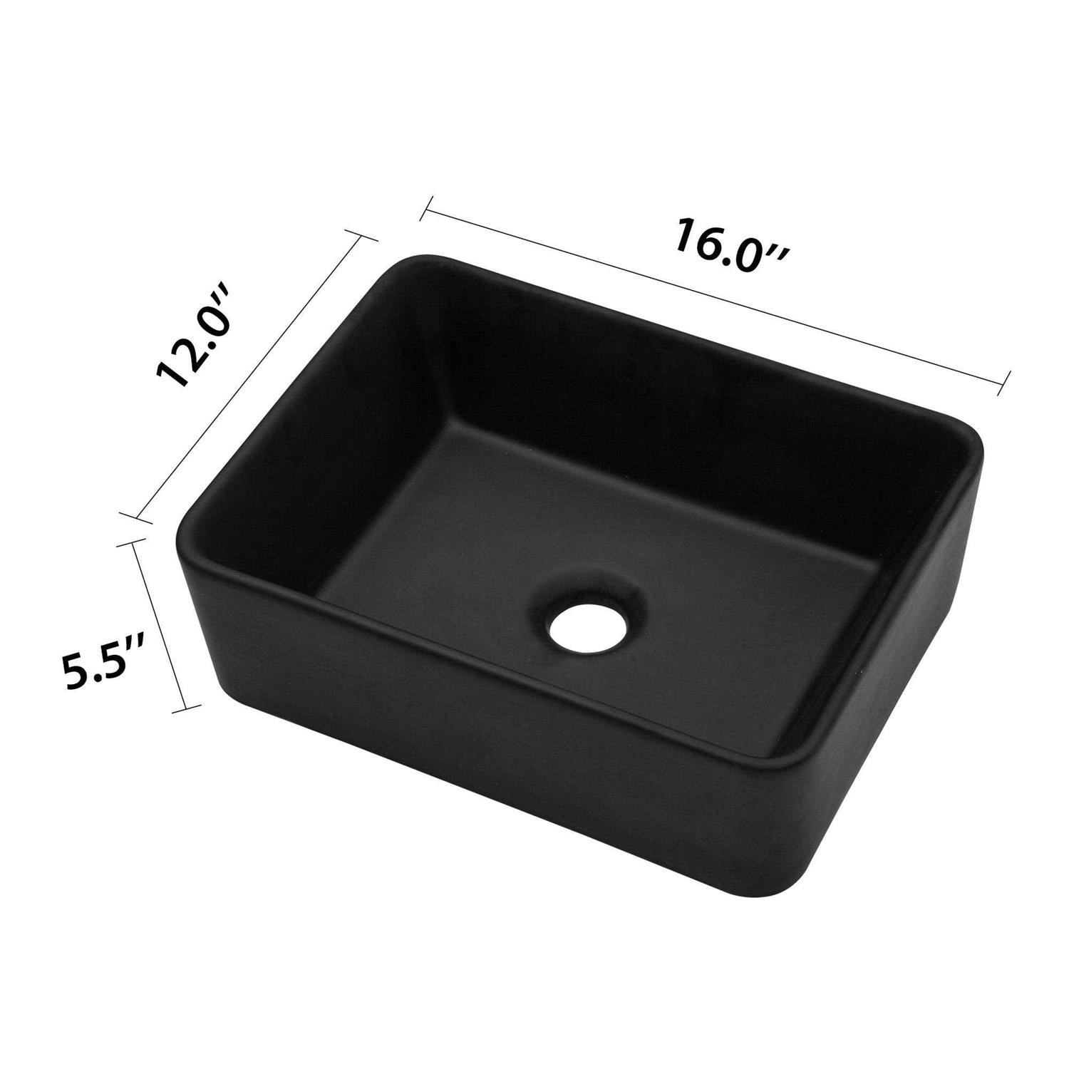 Lordear Porcelain Vanity Sink White Ceramic Vessel Rectangular Modern Bathroom Sink - Zenithce