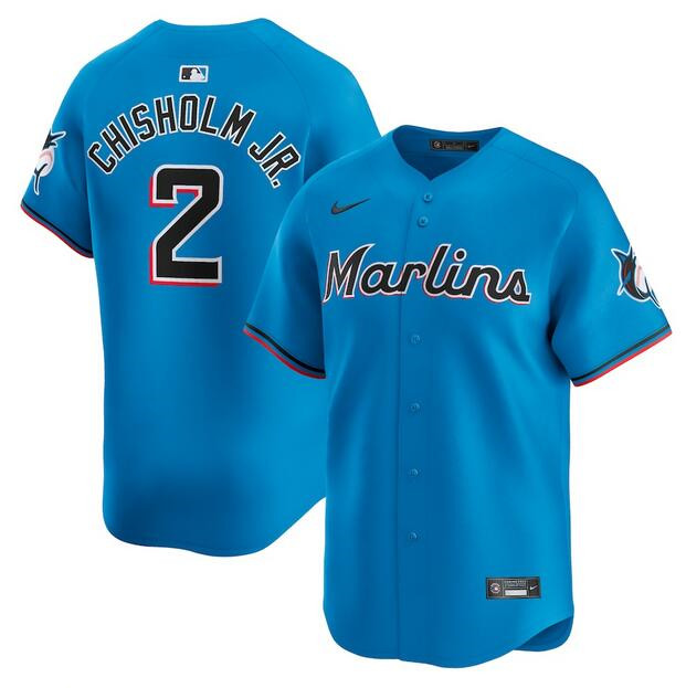 Miami Marlins #2 Jazz Chisholm Jr. Blue Limited Stitched Jersey - Zenithce