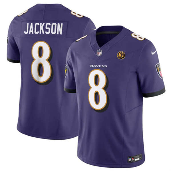 Baltimore Ravens #8 Lamar Jackson Purple 2023 F.U.S.E. With John Madden Patch Vapor Limited Jersey - Zenithce