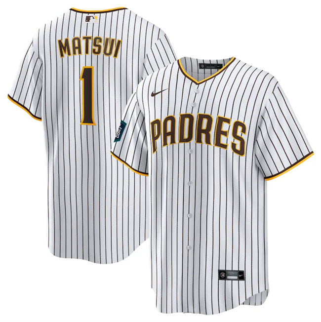 San Diego Padres #1 Yuki Matsui White 2024 World Tour Seoul Series Home Stitched Jersey - Zenithce