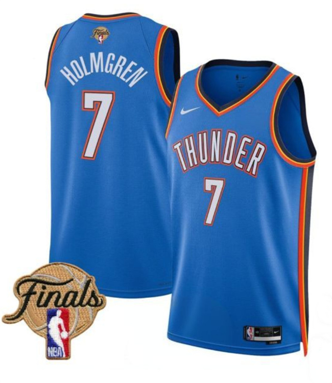 Oklahoma City Thunder #7 Chet Holmgren Blue 2025 Finals Icon Edition Stitched Jersey - Zenithce
