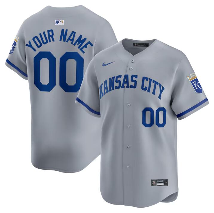 Kansas City Royals Custom Gray 2024 Alternate Limited Stitched Jersey - Zenithce