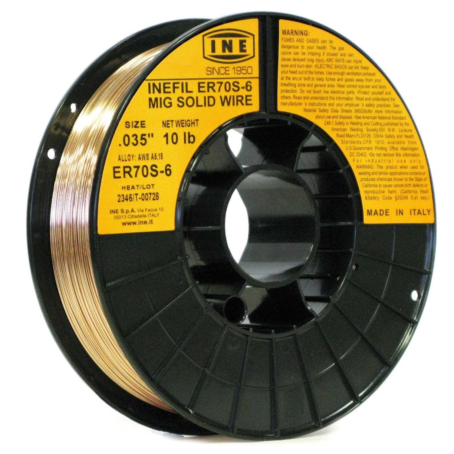 INEFIL ER70S-6 10-Pound Spool Carbon Steel Mig Solid Welding Wire - Zenithce