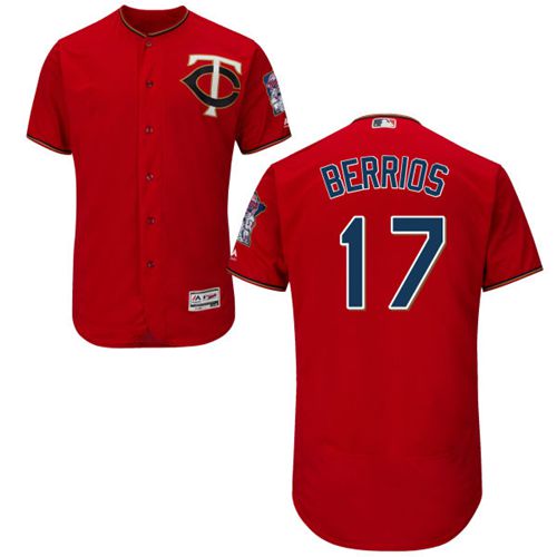 Twins #17 Jose Berrios Red Flexbase Authentic Collection Stitched Jersey - Zenithce
