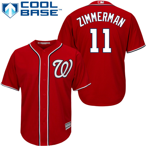 Washington Nationals #11 Ryan Zimmerman Red Cool Base Stitched Jersey - Zenithce