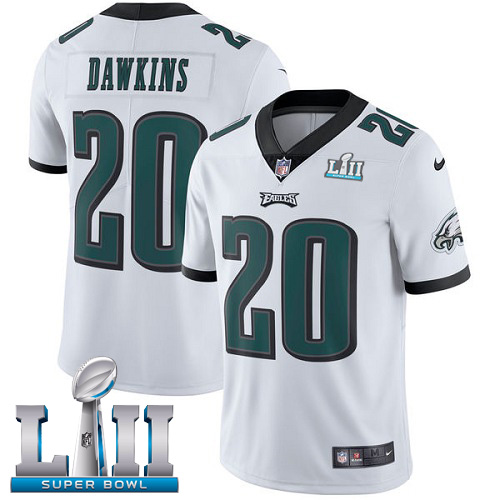 Philadelphia Eagles #20 Brian Dawkins White Super Bowl LII Game Stitched Jersey - Zenithce
