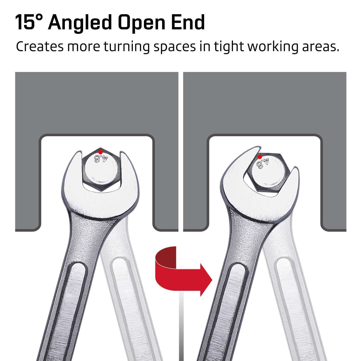 Metric Combination Wrench Set in Roll-up Pouch No Skipped Metric Sizes 6mm - Zenithce