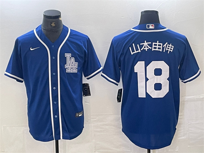 Los Angeles Dodgers #18 山本由伸 Blue Cool Base Stitched Jersey - Zenithce