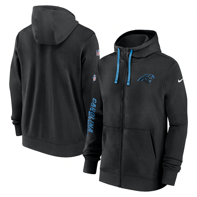 Carolina Panthers Black 2024 Team Full-Zip Hoodie - Zenithce