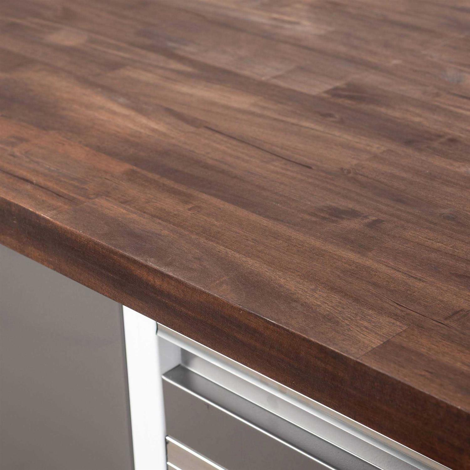 Sparrow Peak Acacia Espresso Stained 48-in x 24.96-in x 1.5-in Espresso Stained Straight Butcher Block Acacia Countertop 1525FJACESP-48 - Zenithce