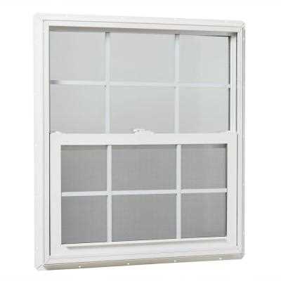 TAFCO Windows 31.25 in. x 35.25 in. Single Hung Vinyl Window Insulated with Grids - Zenithce