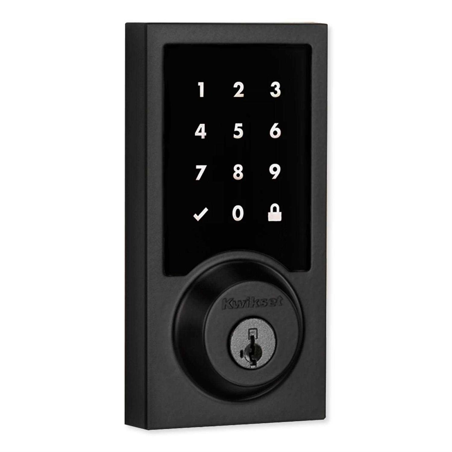 Kwikset SmartCode 915 Touchscreen Venetian Bronze Single Cylinder Electronic Deadbolt with Avalon Handleset and Tustin Lever - Zenithce