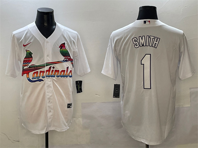 St. Louis Cardinals #1 Ozzie Smith White Cool Base Stitched Jersey - Zenithce